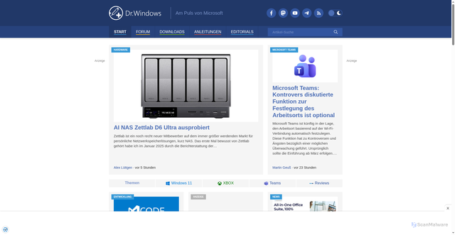 Security scan screenshot of https://drwindows.de