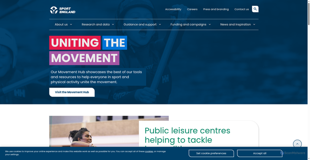 Security scan screenshot of https://www.sportengland.org/