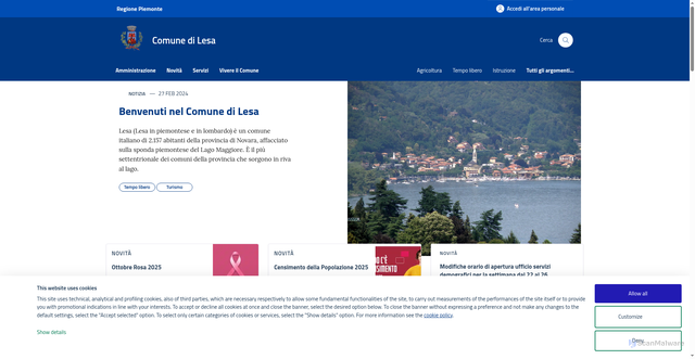 Security scan screenshot of https://www.comune.lesa.no.it/