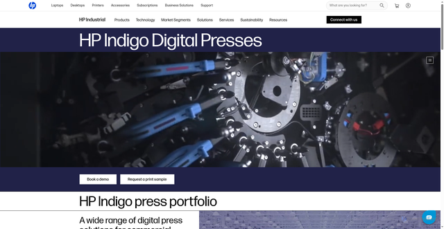 Security scan screenshot of https://www.hp.com/us-en/industrial-printers/indigo-digital-presses.html