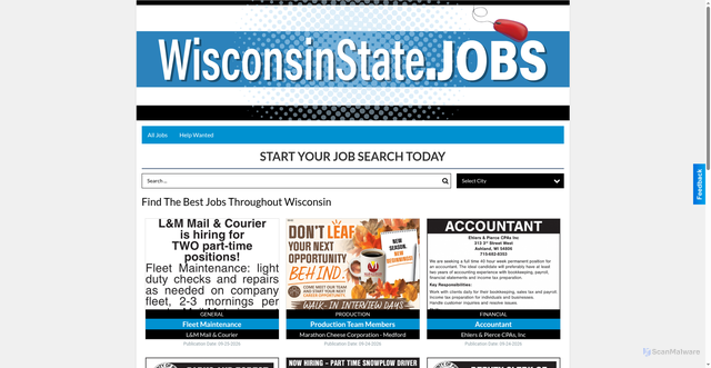 Security scan screenshot of https://wisconsinstate.jobs
