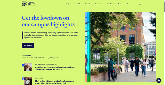 Security scan screenshot of https://www.hull.ac.uk/