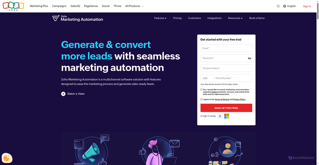 Security scan screenshot of https://mh.zoho.com