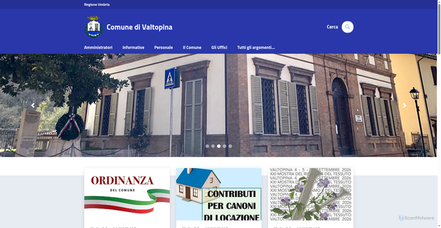 Security scan screenshot of https://www.comune.valtopina.pg.it/
