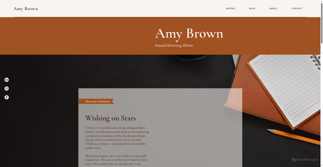 Security scan screenshot of https://www.amybrownauthor.com/