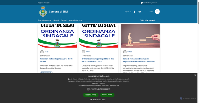 Security scan screenshot of https://www.comune.silvi.te.it/it