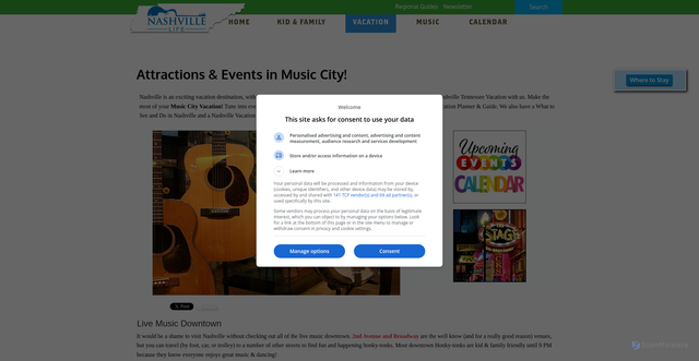 Security scan screenshot of https://nashvillelife.com/Nashville-TN-Vacation-Guide