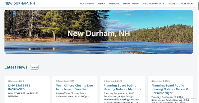 Security scan screenshot of https://newdurhamnh.gov/