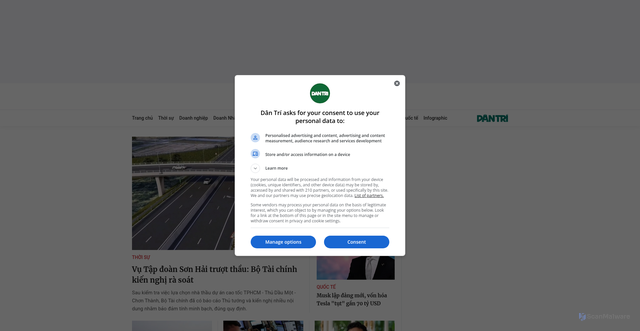Security scan screenshot of https://fica.dantri.com.vn