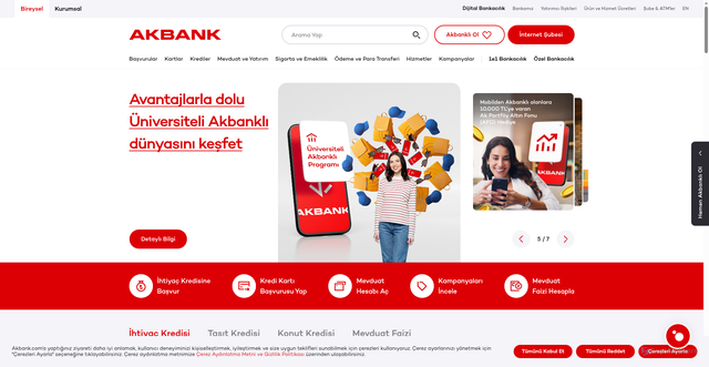 Security scan screenshot of https://www.akbank.com/