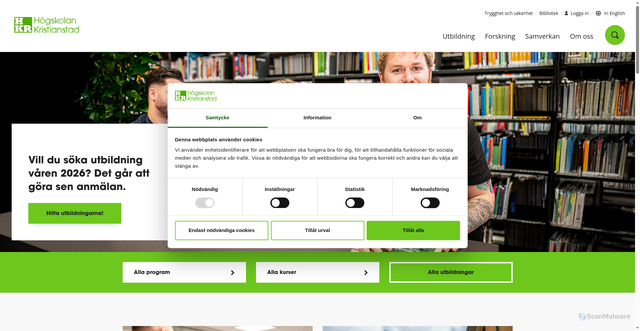 Security scan screenshot of https://www.hkr.se/