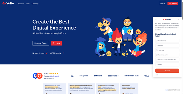 Security scan screenshot of https://yohe.io
