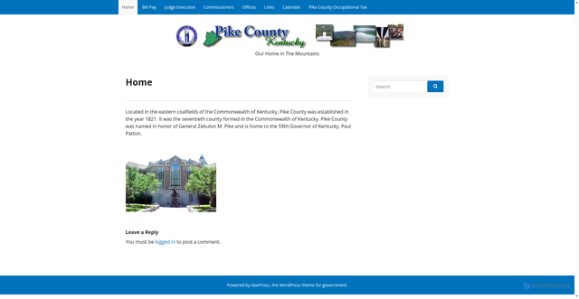 Security scan screenshot of https://www.pikecountyky.gov/