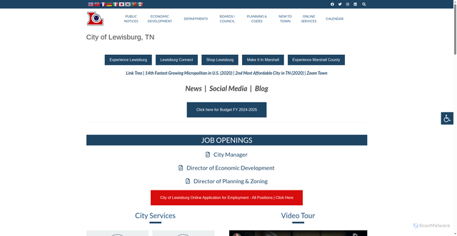 Security scan screenshot of https://lewisburgtn.gov/