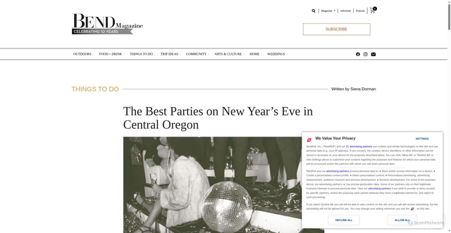 Security scan screenshot of https://bendmagazine.com/new-years-eve-in-central-oregon/
