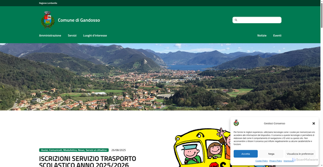 Security scan screenshot of https://www.comune.gandosso.bg.it/