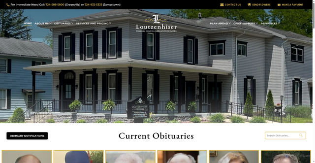 Security scan screenshot of https://www.loutzenhiserfuneralhomes.com/