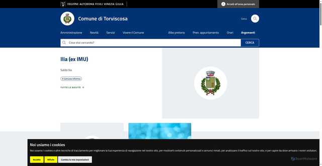 Security scan screenshot of https://www.comune.torviscosa.ud.it/