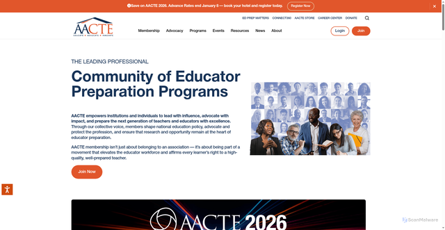 Security scan screenshot of https://aacte.org/