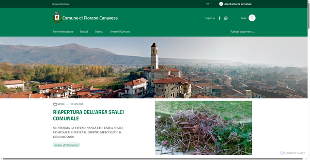 Security scan screenshot of https://www.comune.fioranocanavese.to.it/