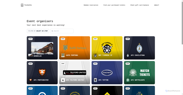 Security scan screenshot of https://ticketco.events/