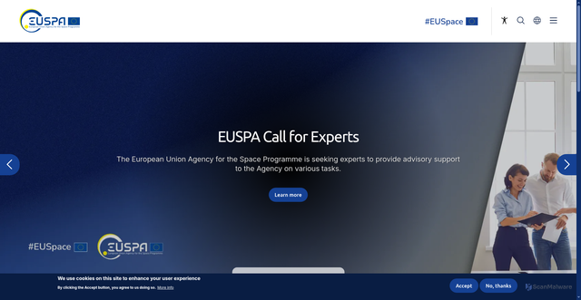 Security scan screenshot of https://www.euspa.europa.eu