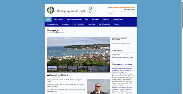 Security scan screenshot of https://www.cowestowncouncil.org.uk/wp/homepage/