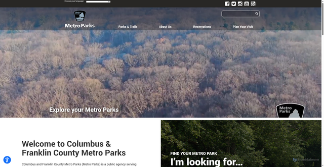 Security scan screenshot of https://www.metroparks.net/