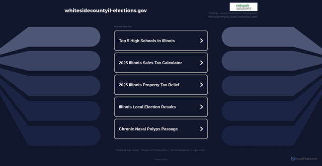 Security scan screenshot of https://whitesidecountyil-elections.gov/