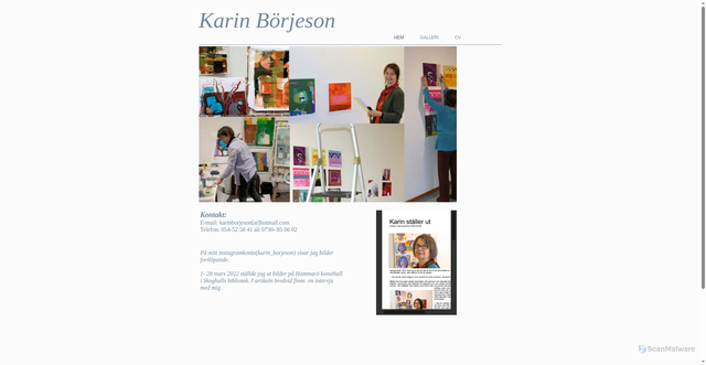 Security scan screenshot of https://karinborjeson.se
