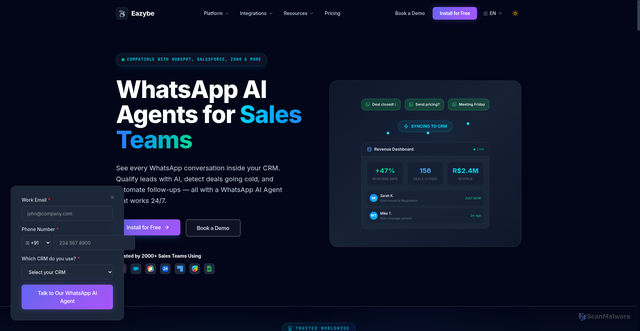 Security scan screenshot of https://eazybe.com