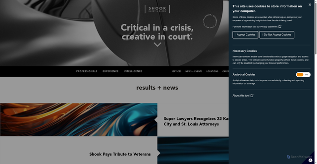 Security scan screenshot of https://www.shb.com/
