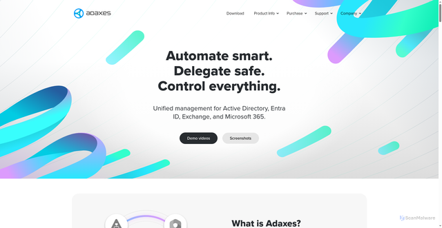 Security scan screenshot of https://adaxes.com