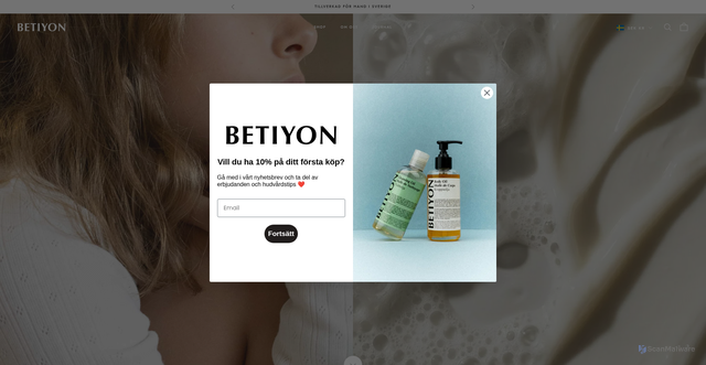 Security scan screenshot of https://betiyon.se