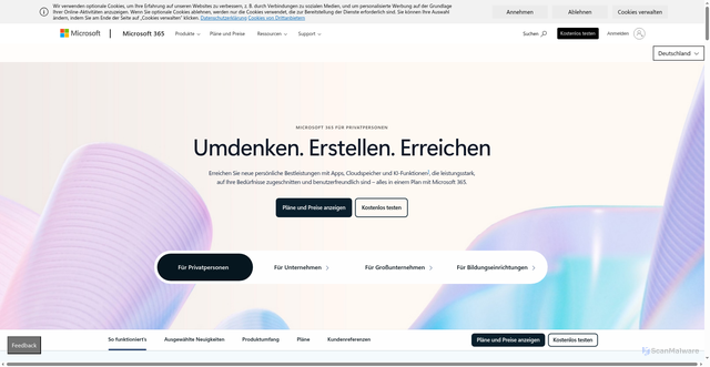 Security scan screenshot of https://office365.com/