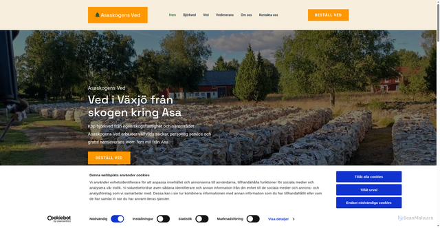 Security scan screenshot of https://asaskogensved.se