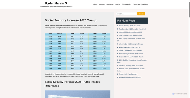 Security scan screenshot of https://rydermarvins.pages.dev/fbckh-2025-social-security-increase-2025-trump-top-hlnwj/
