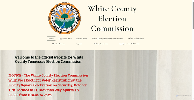 Security scan screenshot of https://www.whitecountytnvotes.gov/