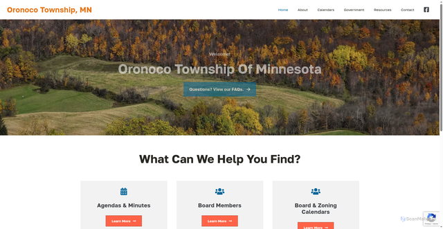 Security scan screenshot of https://oronocotownship-mn.gov/