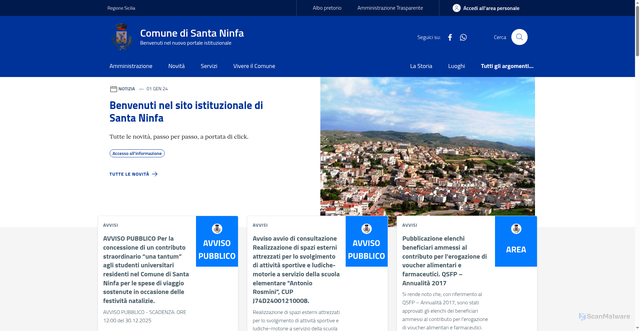 Security scan screenshot of https://www.comune.santaninfa.tp.it/