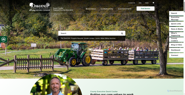 Security scan screenshot of https://www.oakgov.com/