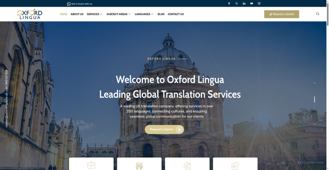 Security scan screenshot of https://oxfordlingua.co.uk