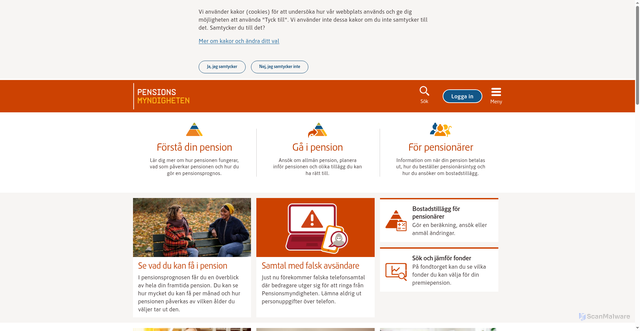 Security scan screenshot of https://www.pensionsmyndigheten.se/