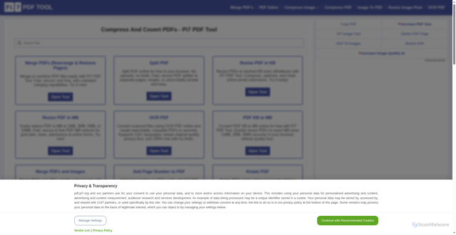 Security scan screenshot of https://pdf.pi7.org
