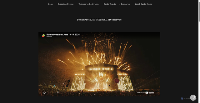 Security scan screenshot of https://thepulseofrock.com/bonnaroo