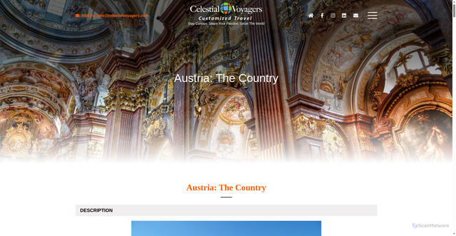 Security scan screenshot of https://www.celestialvoyagers.com/destination/austria-the-country/