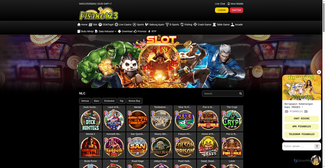 Security scan screenshot of https://lengpisang123.com/desktop/game/slot/nlc