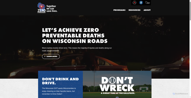 Security scan screenshot of https://zeroinwisconsin.gov/