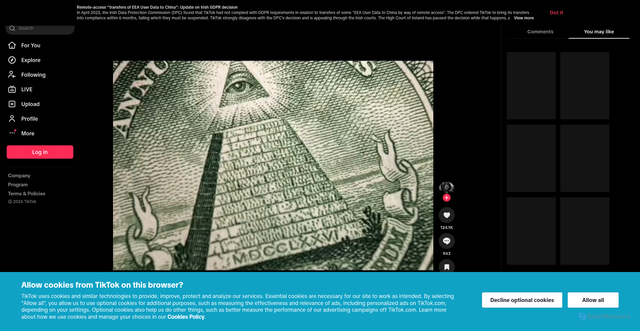 Security scan screenshot of https://vt.tiktok.com/ZS9c687pa/
