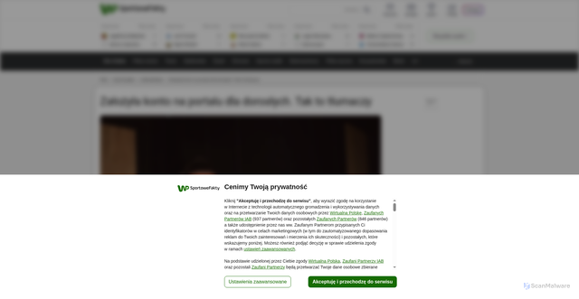 Security scan screenshot of https://sportowefakty.wp.pl/sportowybar/1212795/trafila-na-czolowki-tlumaczy-sie-ze-swojej-innej-dzialalnosci